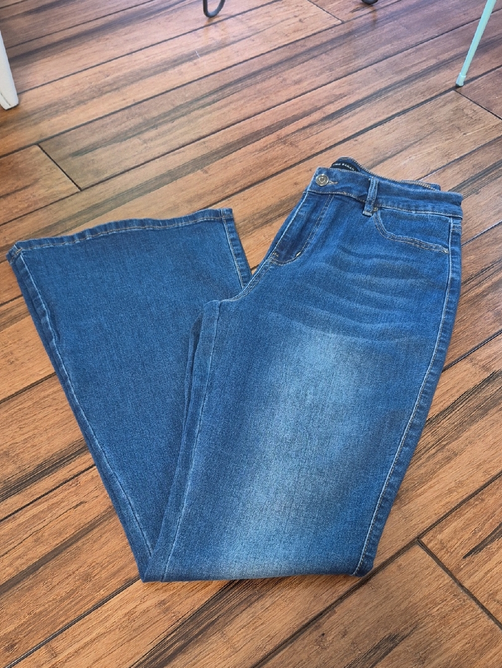 FLYING BANANA Classic Women's Blue Flare Denim Jeans - 10 LONG